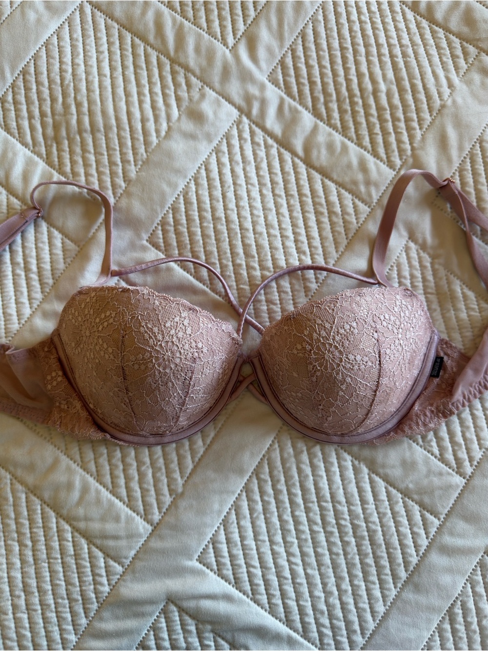 PINK Victoria's Secret Lace Date Push-Up Bra - Dusty Pink